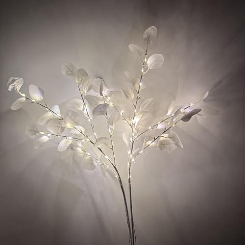 Image of Ulalaza 88cm 2 Branches 40 LED Bulbs Twig Lamp Battery Operated LED Lighted Willow Branches Vase Fillers Use for Christmas Home Party Decoration Indoor Outdoor