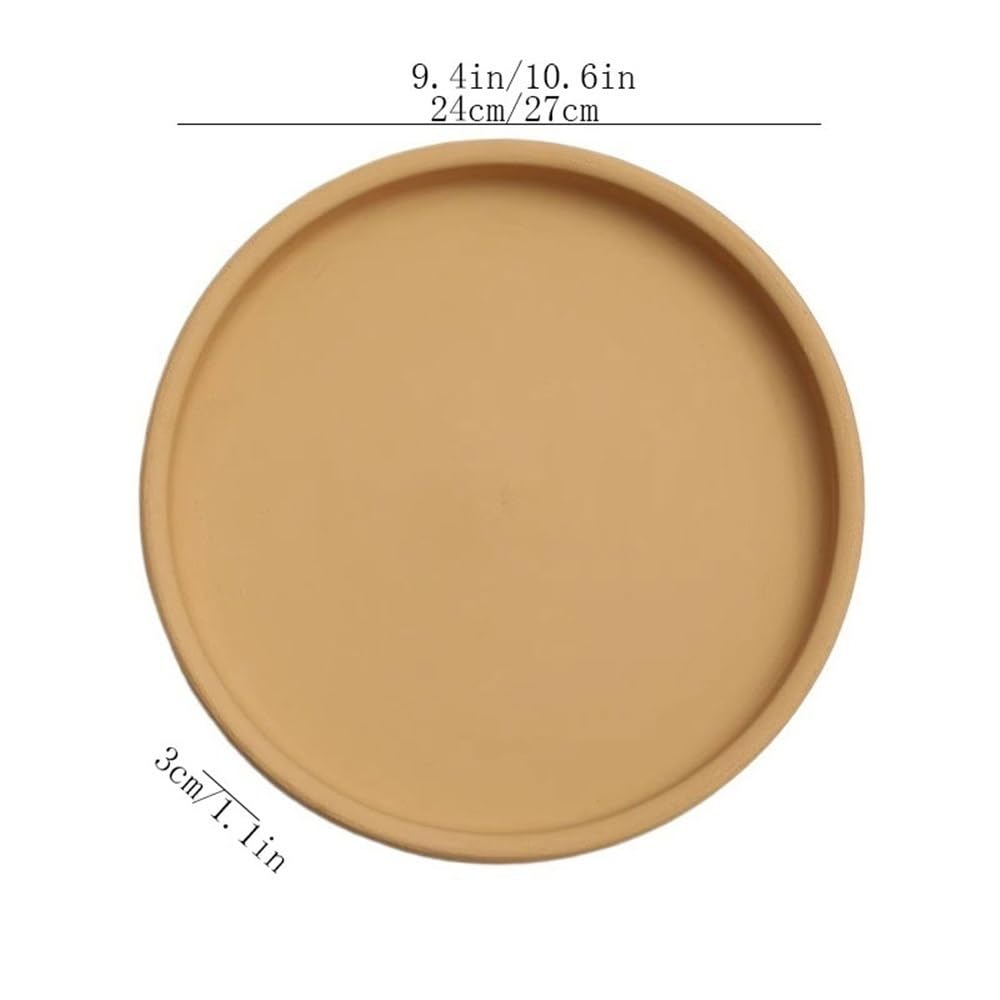 Tace na rośliny Okrągłe ceramiczne podstawki pod doniczki, tacka ociekowa na kwiaty do wewnątrz i zewnątrz patio Ogród(Brown,Mały)