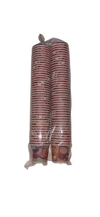 AB Enterprises Paper Disposable Tea/Coffee Cups, Set of 100 pcs, 55 ml - Multicolor Printed (5)