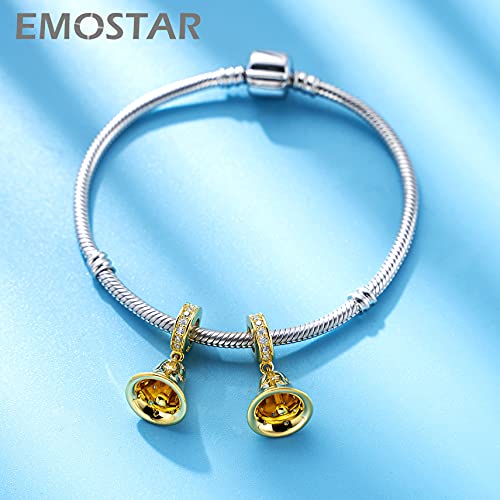EMOSTAR Christmas Charms fits Xmas Bracelet, Christmas Bell Charm, Crystalized Snowflake, Festive Tree, Christmas House, Santa Claus Charms in 925 Sterling Silver, Celebration Gifts for Friend/Family3