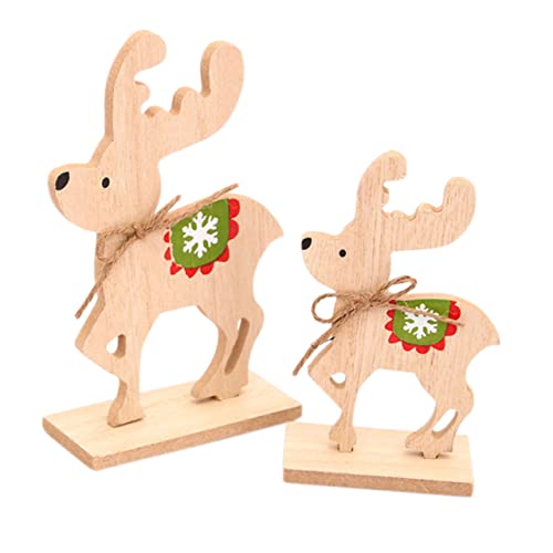 Uonlytech DIY Christmas Ornaments 2 Pack Elk Ornament Kit Wood Block Craft Perfect for Boys and Girls Christmas Decorations Set