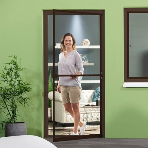 empasa moustiquaire porte START cadre alu à monter soi-même, Couleur:marron, Taille/Découpe:100 x 210 cm