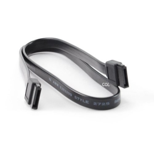 Cable SATA-3 plano 19 pulgadas 7 pines, 6Gb/s negro
