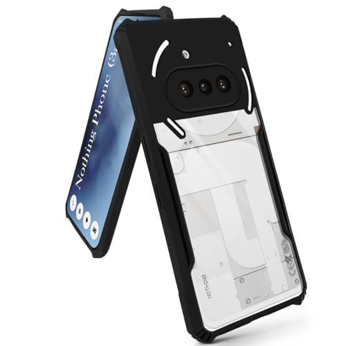 Image of Jkobi Back Cover Case for Nothing Phone 3A 5G (Shockproof with Polycarbonate Clear Panel | Professional Black)