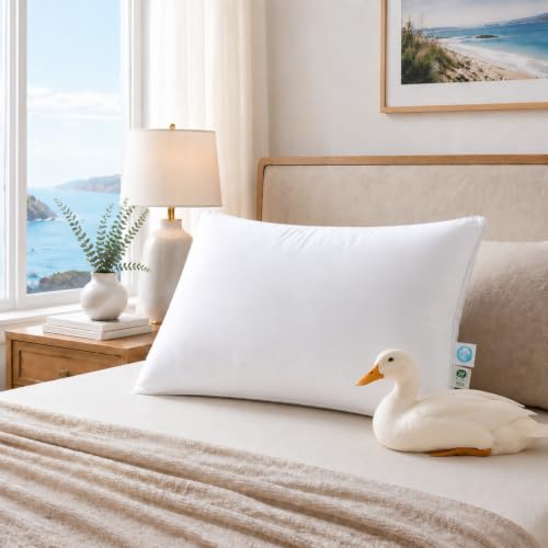 Luxury Duck Down Pillow, Hotel Quality Bed Pillows for Sleeping, 20"x36" - image 1