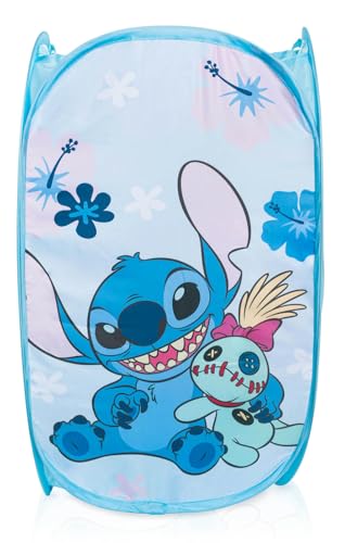 Jay Franco Disney Lilo and Stitch Pop Up Hamper - Mesh Laundry Basket/Bag with Durable Handles - Storage for Clothes and Toys