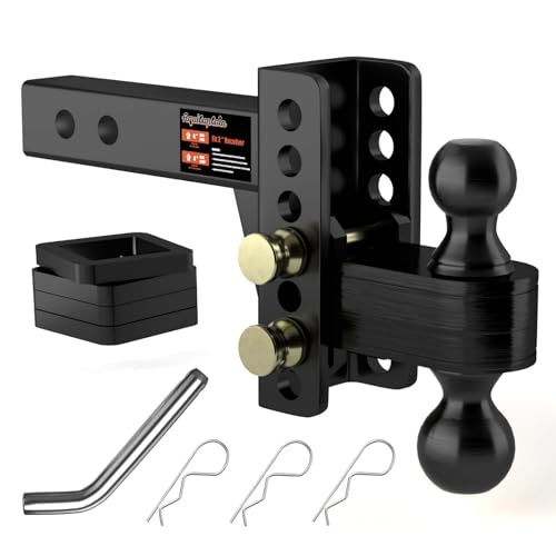 2" Adjustable Trailer Hitch - 4" Rise/Drop Height, 2'' & 2-5/16''...