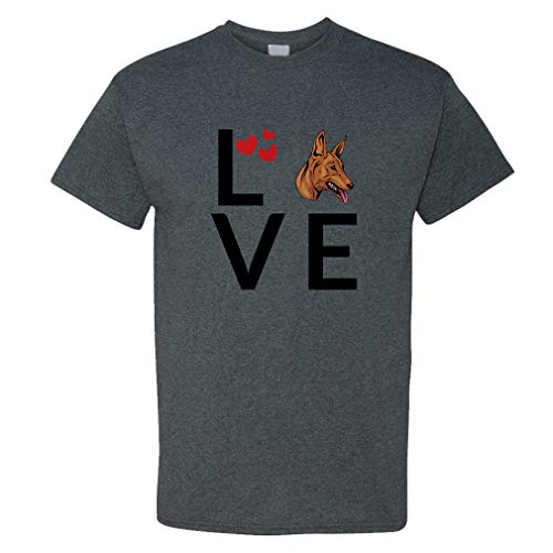 Custom Funny Graphic T Shirts for Men Love Hearts Pharaoh Hound Dog Cotton Top Smoke Design Only X Large