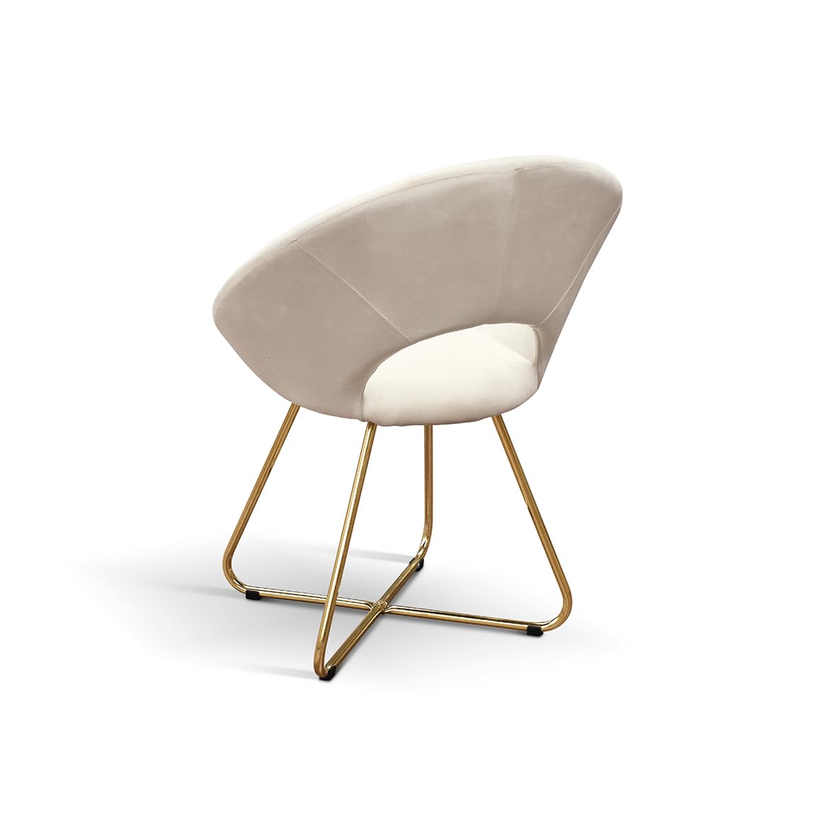 PAZZO DESIGN Sedia Iris Set Da 2 sedie, Sedie Cucina, Sedie Soggiorno, Sedie Velluto, Sedia Design, Tortora, Gambe Metallo Oro - id_2130