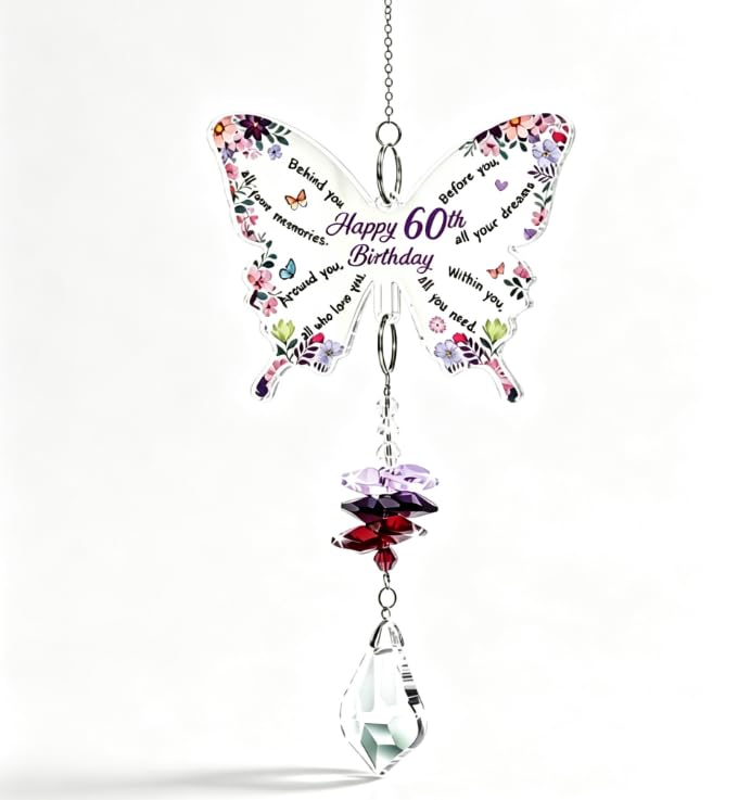 60th Birthday Gifts Acrylic Crystal Suncatcher Sun Catcher for Women