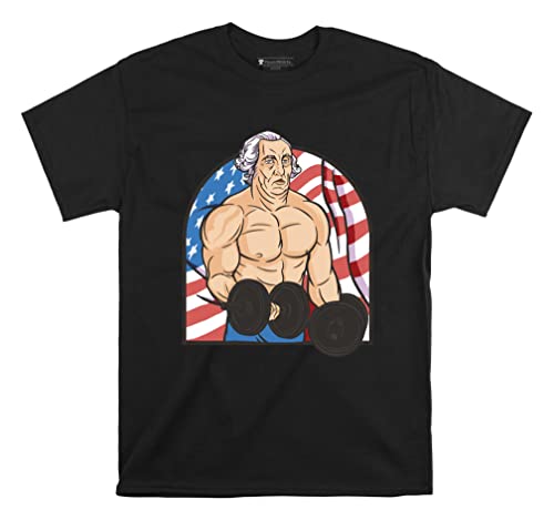 T-shirt parodie George Washington au design original et coupe unisexe noire L