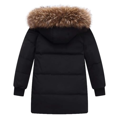 Kids Down Coat Water Repellent Puffer Jacket Boys Girls Faux Fur Hooded Padded Jacket Outwear2