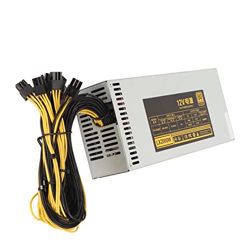 Alimentatore da 2000W, 8 GPU Miner PSU a Canale Singolo Alimentatore Miner 2U per impianti di Estrazione Bitmain Ethereum Bitcoin, Crypto Miner Rig per l'estrazione di Monete Crit - Alimentatore - Immagine 2