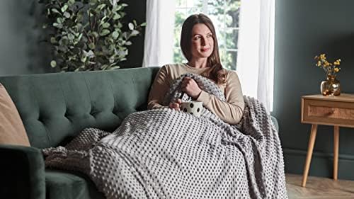 Silentnight Weighted Blanket Cover - Reversible and Removable Cover for Weighted Blankets with Corner Ties and Zip Closure Machine Washable - Grey