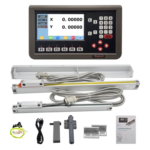 Baykunl 10 40 Lathe DRO 2 Axis DRO Digital Readout Slim 220mm 1020mm Linear Glass Scale for Lathe Machine 5um Resolution US Stock