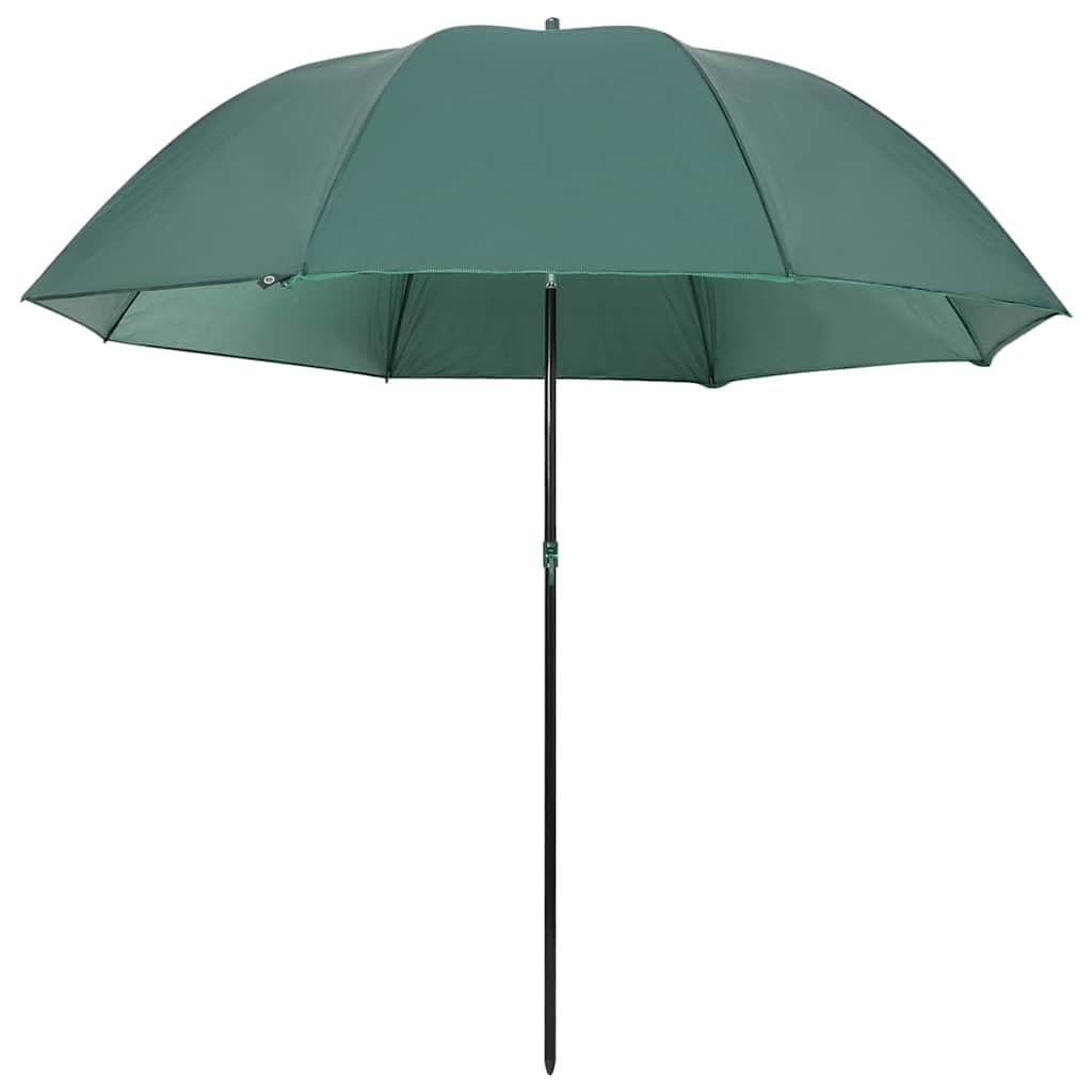 Parasol wędkarski, zielony, 220 x 193 cm, z wytrzymałą ramą i pierwszorzędnym obiciem, parasol plażowy z ochroną przed promieniowaniem UV i praktycznymi ścianami bocznymi do łatwego transportu