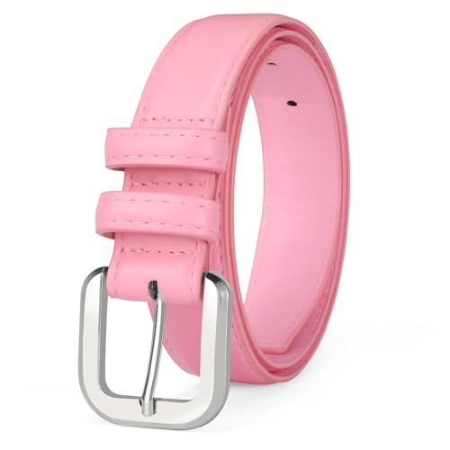 VONMELLI Leather Belts for Women Fashion Pink Wasit Ladies Belt for Jeans Pants Dresses with Pin Buckle L
