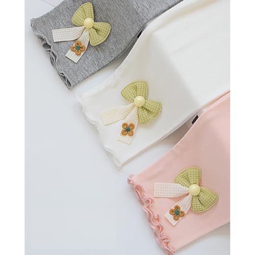 WEONEDREAM 2 Packs Girls Capris Leggings Breathable Soft Toddlers Cropped Pants for Summer3