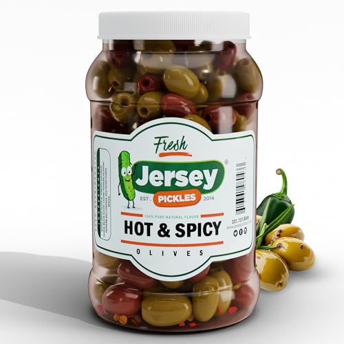 Jersey Pickles Hot Mix Olives Combo (Gallon) - Hand-Stuffed Gourmet Olives