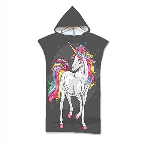 XIAOZXEYYA Strandtuch Mit Kapuze,Stolze Persönlichkeit Einhorn Tier,Druck...
