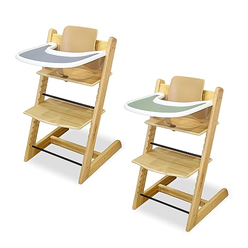 Image of High Chair Cushion, Soft and Comfortable for Tripp Trapp High Chair Cushion, with Two High Chair Placemat, for Tripp Trapp Cushion Set Makes It More Comfortable for Baby (Colorful Patterns)