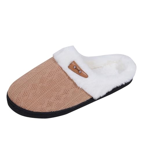 Slippers For Women Fuzzy Winter Cozy Slipper Indoor and Outdoor House Shoes with Memory Foam Anti-Skid Sole for Mom Plush Faux Fur Fluffy Flats Warm Slides 5