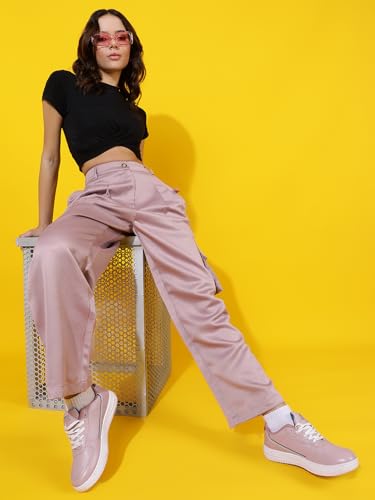 Image of KOTTY Women's High Rise Relaxed || Straight || Joggers Fit Cargo's for Pants || Trousers
