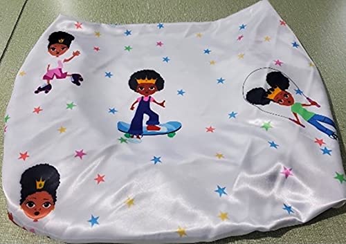 Image of Satin Crib Fitted Sheet for Baby Toddler Bed daybed to retain Hair Moisture Size Standard Crib Sheet Skater Princess