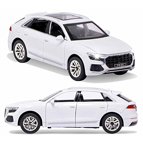 Image of 1:24 Diecast Metal Car Model Q8 Toy Cars For Kids Pull Back Openable Doors With Light Sound|Multicolor