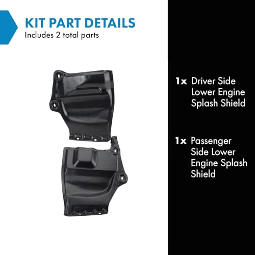 Image of TRQ Driver & Passenger Side Engine Splash Shield Compatible with 2009-2014 Nissan Murano 2011-2017 Quest NI1228129 NI1228130