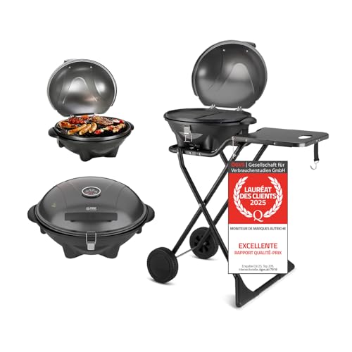 TZS First Austria - Barbecue électrique 2 en 1 de table & sol 2400W - BBQ pliable pour balcon et...