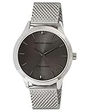 Geoffrey Beene Genuine Black Diamond Accent Mens Silver Tone Bracelet Watch