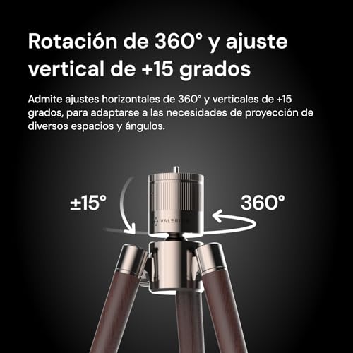 Valerion Walnuss-Stativständer für VisionMaster- und StreamMater-Laserprojektoren, 10 kg schwere Basis aus Aluminiumlegierung mit 360-Grad-Drehung