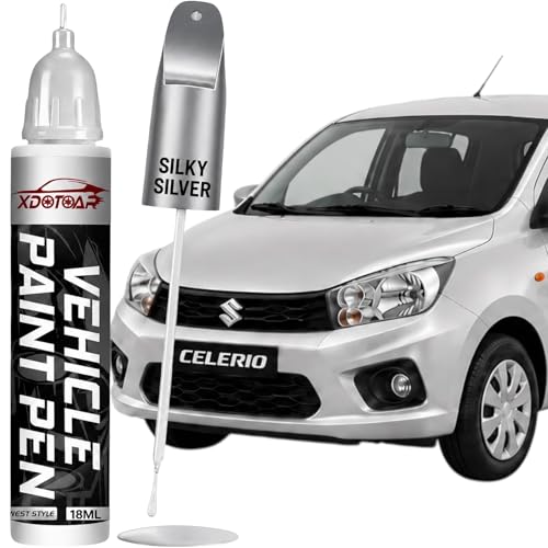 Image of XDOTOAR Car Touch Up Paint Pen for Maruti Suzuki CELERIO Silky silver (Z2S) | Factory Color Matched 2K Paint Technology | Car Scratch Remover & Paint Chip Repair | Quick Dry Formula | Rust Protection | 18ml