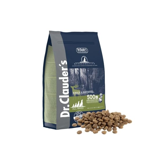 DR.CLAUDER'S - Hyposensitive | Trockenfutter mit Singleprotein für Sensible, ausgewachsene Hunde. Getreide- und glutenfreies Alleinfuttermittel im Beutel | 350g Hirsch&Kartoffel