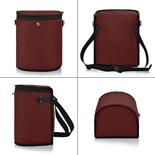 Image of Wudan Small Car Trash Can Burgundy Accessories for Garbage Storage Organizer with Lid Waterproof Portable Auto and Truck Interior Seat Bin