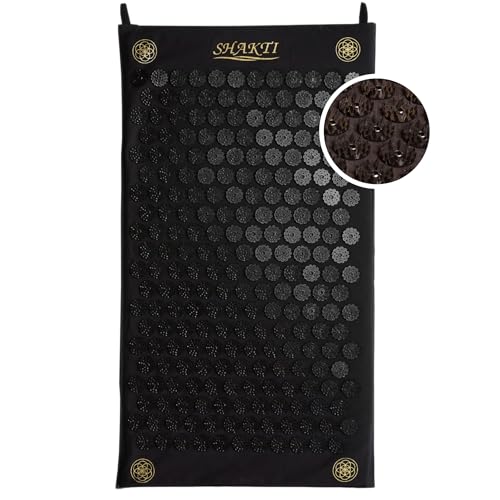 ShaktiMat Acupressure Mat Original Intensity, Relieves Stress & Tension, Promotes Relaxation & Focus | Similar to Acupuncture, No Needles Required | FSA/HSA Eligible (Shakti Black)