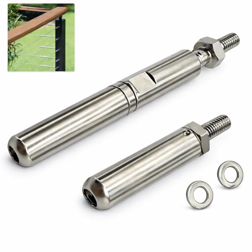 MR.RAIL 1 Pair 1/8" Swageless Cable Railing Tensioner, Metal Posts, Level