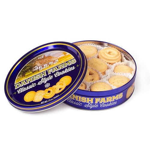 Image of Danish Farms Traditional Butter Cookies, 12-Oz. Blue Cookie Tin, Traditional Danish Recipe Butter Cookies for Dessert or Snack, Gift Cookie Tin, Retail Pack (Pack of 2)
