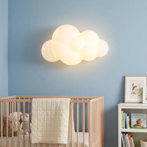Alpinaluz Aplique Murale LED Enfant Nuage 3D 7W en Policarbonate Blanc avec Lumière Tricolore CCT 3000K/4000K/6000K, Design Moderne et Sécurisé pour...