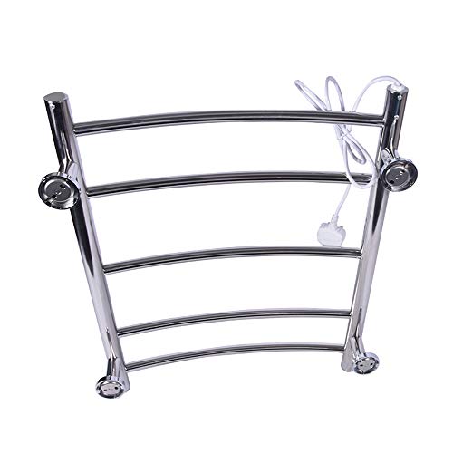 Home - Toallero térmico impermeable con 5 barras calefactadas de acero inoxidable montado en la pared, bajo consumo de energía