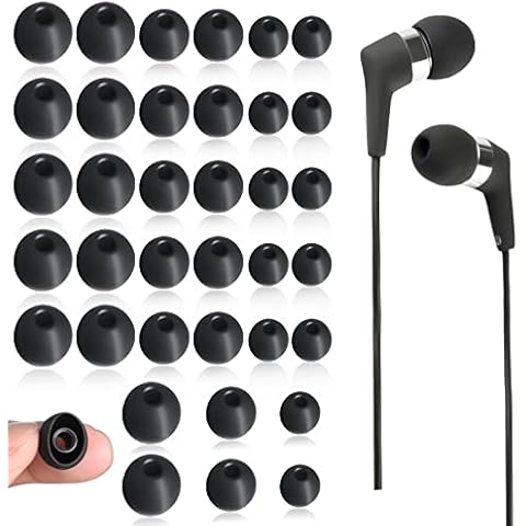 36 Pieces Replacement Earbuds Silicone Earphone Covers Eartips Replacement Earphone Tips Earbud Noise Isolation Cover Silicone Eartips Replacement Silicone Earphone Covers Black, 3Sizes(S, M, L) Cover