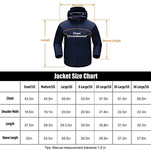 Free Soldier Men's Outdoor Waterproof Soft Shell Hooded Military Tactical Jacket (Dark Navy, Xxx-Large/Us) #TOP5