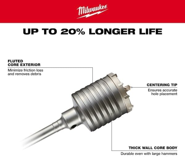 Milwaukee 48-20-5434 SDS-Max 1-Piece Core 4" x 22"