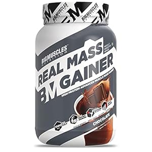 Bigmuscles Nutrition Real Mass Gainer [1Kg, Chocolate] | Lean Whey Protein Muscle Mass Gainer | Complex Carbohydrates…