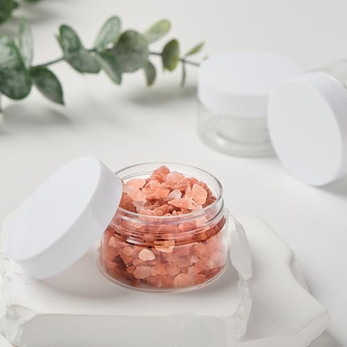 TUZAZO 24 Pack 1 Oz Small Plastic Container Jars with Lids and Labels BPA Free, Empty Round Clear Cosmetic Containers Plastic Slime Jars for Lotion, Cream, Ointments, Samples, Travel Storage (24)4