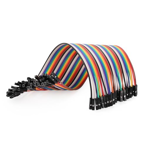 Image of WWZMDiB Breadboard Jumper Wires Compatible with for Arduino Raspberry Pi ESP32 Multicolored Dupont Cable Wire (120 pin Assorted (40pin F-F /40pin M-M /40pin M-F), 8 inches (20cm)) (Pack of 2)
