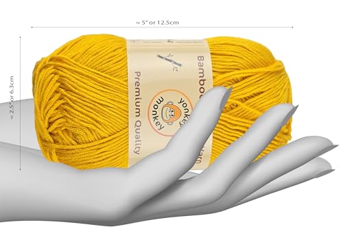 Image of 10-Pack of Yonkey Monkey 500 Grams Yarn - 70% Rayon derived from Bamboo, 30% Cotton - Imported (Turmeric)