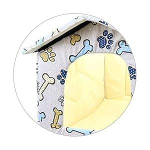 Cat House Indoor, Foldable Dog House Warm Kennel Bed Mat with Cushion for Small Medium Large Pet, Cat Puppy Nest (Bone-S) Cat House Indoor Foldable Dog House Warm Kennel Bed Mat with Cushion for Small Medium Large Pet Cat Puppy Nest Bone S