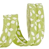 AHANDMAKER 10.94 Yards Double Fold Bias Tape, 1.18 Inch Wide Leaf Bias Binding Tape DIY Garment Accessories, Fabric Hem Quilt Binding for Sewing, Seaming, Piping, Crafts(Yellow and Green)